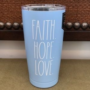Rae Dunn ‘Faith,Hope, Love’ 17oz insulated stainless steel tumbler. NWT